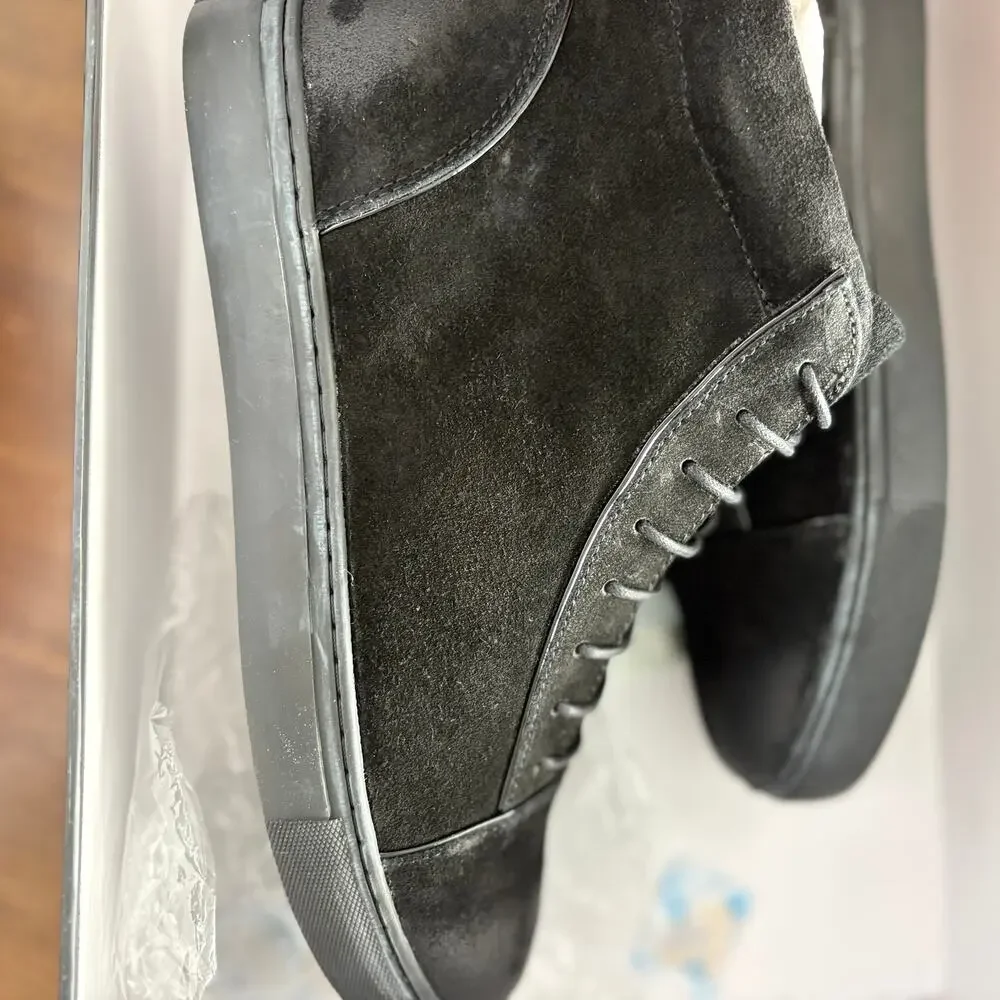 English Laundry Men Grundy Sneaker Boots 8 Black Suede Leather NWT Chukka Combat